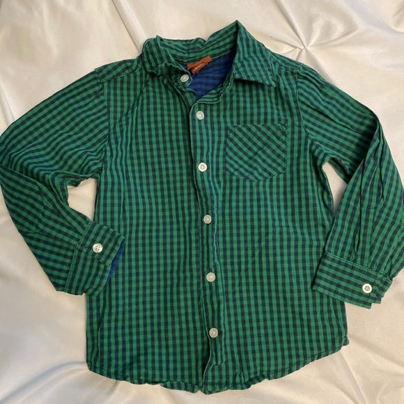Arizona plaid green and navy button up shirt - Picture 1 of 1